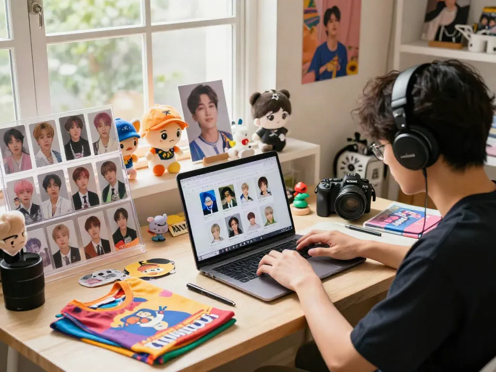 Discovering vibrant BTS merchandise at rokok 88 with cozy fan collectibles.