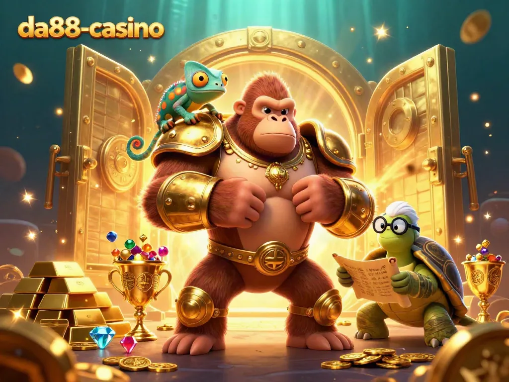 Experience da88-casino excitement with colorful 3D characters and dynamic gambling elements.