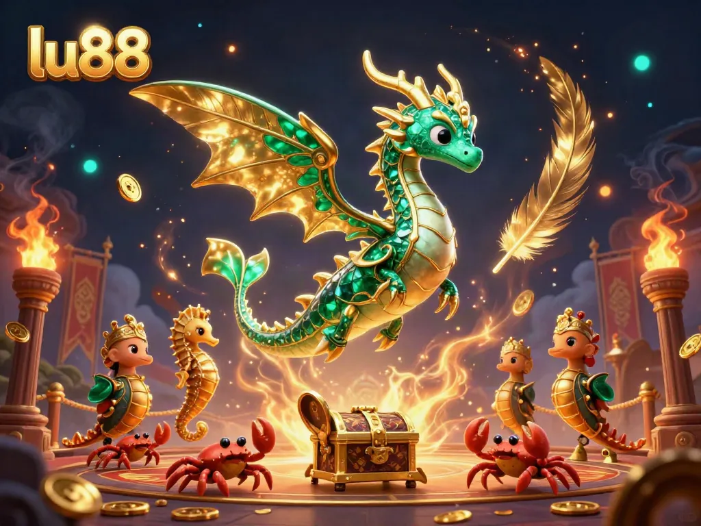 lu88 sea dragon serves treasures in a thrilling online casino adventure with vibrant gaming elements.