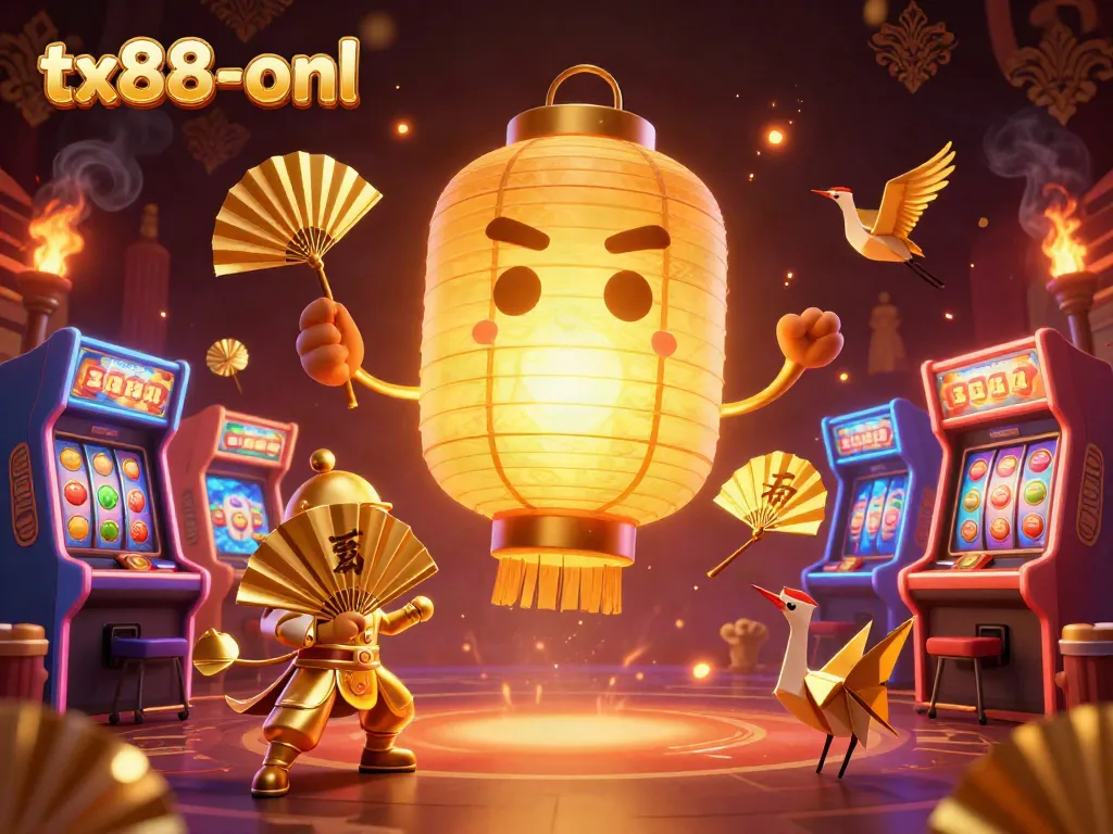 Spin the reels and win big at tx88-onl with a vibrant casino night illustration featuring golden elements and dynamic gaming components.